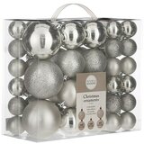  kuglica za božićno drvce (srebrna, plastika, promjer: 4 cm - 8 cm, 46 kom.) | shoptok.hr