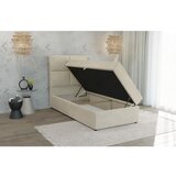 Ropez Bež oblazinjena postelja s prostorom za shranjevanje z letvenim dnom 80x200 cm Lena – | Shoptok.si