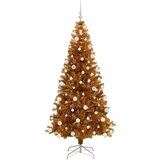 vidaXL Božično drevo med 300 LED z stojalom Zlata 180 cm PET | Shoptok.si