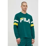 Fila Bombažna majica z dolgimi rokavi Luohe zelena barva, FAM0669
