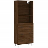 Maison Chic Visoka Komoda - Predalnik rjav hrast 69,5x34x180 cm inženirski les, (21721567) | Shoptok.si