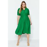 Trendyol Curve Plus Size Dress - Green - A-line Cene