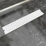 vidaXL Odvod za Tu&scaron; od Nehrđajućeg Čelika Dizajn s Kružićima 630 x 140 mm cijene