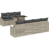 8 8-delna vrtna garnitura z blazinami svetlo siva poly ratan, (22092994) | Shoptok.si