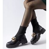 Gemre Black sock boots with chain Giussago | Shoptok.si