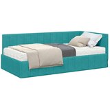 vidaXL Kotna postelja z vzmetnico Turkizna 100 x 200 cm Žamet | Shoptok.si