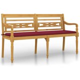  Klupa Batavia s crvenim jastukom 150 cm od masivne tikovine | shoptok.hr
