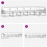  Set vanjskih sofa 6 kom. Bijela i krem Smeđa 406 x 168,5 x 73 cm | shoptok.hr