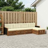  Set vanjskih sofa s jastukom 5 pcs Prirodna i krem Poliester | shoptok.hr