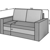 MID.YOU ZOFA S POSTELJNO FUNKCIJO, krem barve tekstil | Shoptok.si