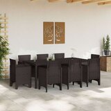  9-delna vrtna jedilna garnitura Rjava Poly Rattan, (22089808) | Shoptok.si