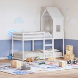 Krov za dječji krevet bijeli 60x89x134,5 cm masivna borovina | shoptok.hr