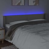  Posteljno vzglavje sivo 163x16x78/88 cm umetno usnje, (20953927) | Shoptok.si