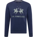 La Martina Sweater majica mornarsko plava / siva