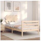 vidaXL Posteljni okvir z vzglavjem 100x200 cm trden les Cene
