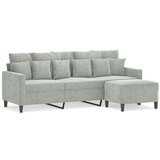  Trosed s stolčkom za noge svetlo siv 180 cm žamet | Shoptok.si