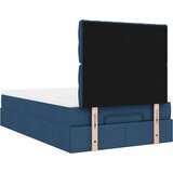 vidaXL Otomanski posteljni okvir z vzmetnico moder 120x190 cm blago, (21609431) | Shoptok.si