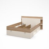 Marckeric Bela/v naravni barvi zakonska postelja v hrastovem dekorju s prostorom za shranjevanje brez letvenega dna 140x190 cm Albo – | Shoptok.si