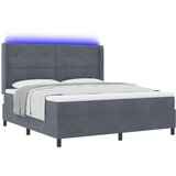 Box Postelja z vzmetnico in LED temno siva 180x200 cm žamet, (22048949) | Shoptok.si