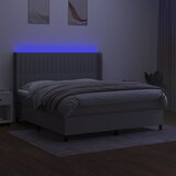  Krevet box spring s madracem LED svjetlosivi 180x200 cm tkanina | shoptok.hr