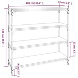 Ormarić za knjige boja hrasta 100x33x100 cm drvo i čelik | shoptok.hr