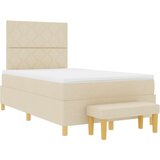  Krevet s podnicom s madracem i klupom Krema 120x200 cm Tkanina | shoptok.hr