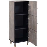 vidaXL Highboard Siva i zlatna 40 x 33,5 x 110 cm Čvrsto drvo manga | shoptok.hr