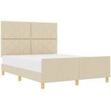  Krevetna konstrukcija s uzglavljem Krema 160 x 200 cm tkanina | shoptok.hr