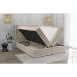 Ropez Bela/kremno bela oblazinjena zakonska postelja s prostorom za shranjevanje 140x200 cm Flip – | Shoptok.si