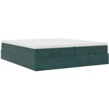 vidaXL Otomanski posteljni okvir z vzmetnicami zelen 200x200cm žamet, (21610807) | Shoptok.si