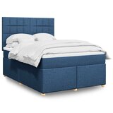  Krevet s oprugama i madracem plavi 140 x 190 cm od tkanine | shoptok.hr