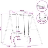  Vanjski okvir za ljuljačku s klizaljkom za do 3 djece | shoptok.hr
