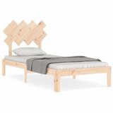 The Living Store Posteljni okvir z vzglavjem trden les - Posteljni Okvir, (21524349) | Shoptok.si