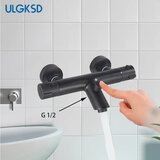 ulgksd Termostatska tuš pipa, nadzor vroče in hladne vode, mešalna pipa za kopalnico, mat črna E, (5000159347) | Shoptok.si