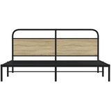  Metalni okvir kreveta bez madraca boja hrasta sonome 183x213 cm | shoptok.hr