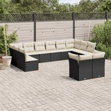  12-dijelni set vrtnih sofa od poliratana s jastucima crni | shoptok.hr