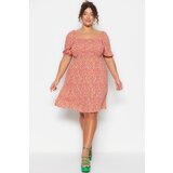 Trendyol Curve Plus Size Dress - Pink - Skater | shoptok.hr