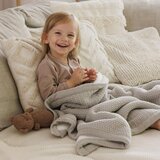 BabyOno Pletena bombažna dekica obojestranska 75x100 cm, siva | Shoptok.si