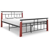 Kovina okvir za krevet od metala i masivne hrastovine 140 x 200 cm Cijene