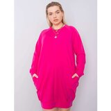Fashion Hunters Fuchsia plus size dress with long sleeves | Shoptok.si