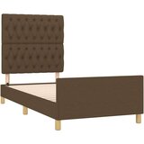 Okvir za krevet s uzglavljem tamnosmeđi 90x200 cm od tkanine | shoptok.hr