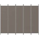Sobna Paravan 5-delni antracit 250x200 cm blago, (20594928) | Shoptok.si