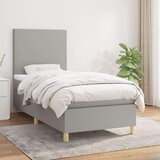 Box spring postelja z vzmetnico svetlo siv 100x200 cm blago, (20791271) | Shoptok.si