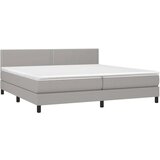 Box spring postelja z vzmetnico svetlo siva 200x200 cm blago, (20723729) | Shoptok.si