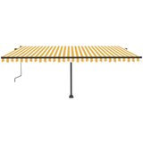  Prostostoječa avtomatska tenda 500x350 cm rumena/bela, (20728870) | Shoptok.si
