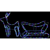  Božični jelen in sani zunanja dekoracija 252 LED lučk, (20769503) | Shoptok.si