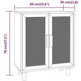  Komoda smeđa 60 x 30 x 70 cm masivna borovina i prirodni ratan | shoptok.hr