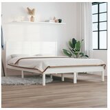vidaXL Posteljni okvir bel iz trdnega lesa 135x190 cm 4FT6 | Shoptok.si