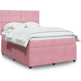  Box spring postelja z vzmetnico roza 160x200 cm žamet | Shoptok.si