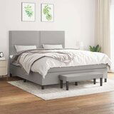  Box spring postelja z vzmetnico svetlo siva 180x200 cm blago, (20892855) | Shoptok.si